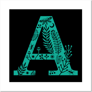 Letter A mint Posters and Art